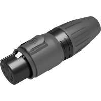 Seetronic SCWF5B 5 poliger XLR Steckverbinder, weiblich, IP65, Goldkontakte schwarzes Gehäuse