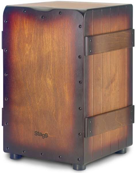 Stagg Lattenkisten-Cajon Sunburst Braun Finish CAJ-CRATE-SBB