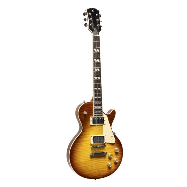 Stagg SEL-DLX TB BST - E-Gitarre massiv Mahagoni/Ahorn im LP-Style Tabacco Sunburst