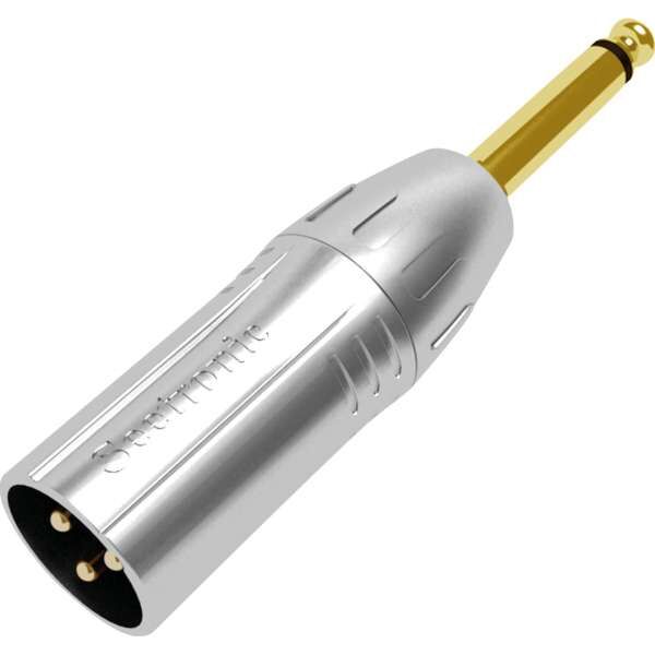 Seetronic MA3MP2 XLR 3P Stecker auf Mono Klinkenstecker, Goldkontakte silberfarbenes Gehäuse