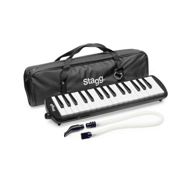 Stagg MELOSTA32 BK Schwarze Kunststoff Melodica mit 32 Tasten und Tasche