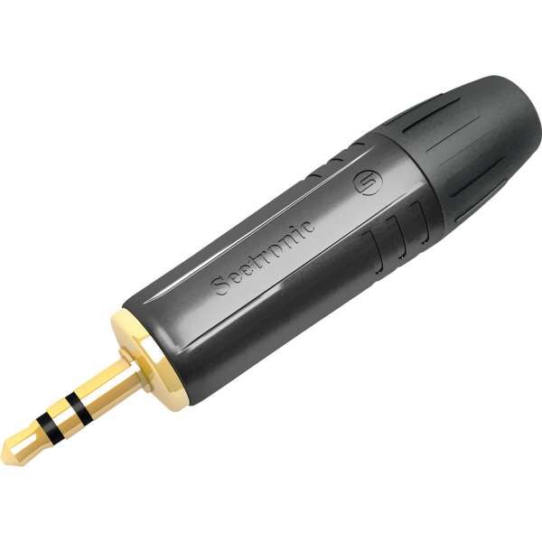 Seetronic M2TP3CBG Klinkenstecker 3,5 mm Stereo, Vergoldete Kontakte schwarzes Gehäuse schwarze Endkappe