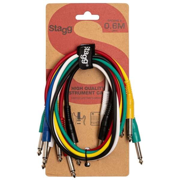 Stagg SPC060 E Mono Patchkabel 6 x Klinke/Klinke 60 cm