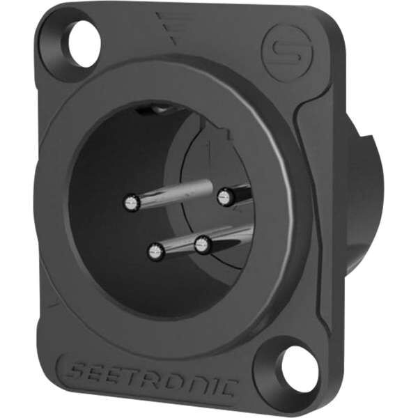 Seetronic MJ4F2CB 4 polige XLR Steckdose, männlich, Silberkontakte schwarzes Gehäuse