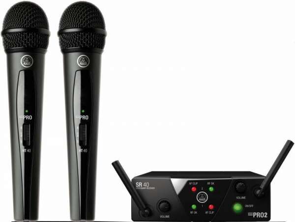 AKG WMS40 Mini Dual Vocal Set - ISM - Set aus 2 Funkmikrofonen und Empfänger