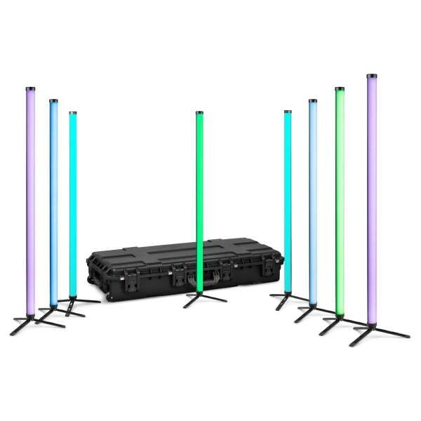 BeamZ Pro Hera M LED Tube Set - 8 LED Tubes im Flightcase - IP65 - 10 Std. Akku - 320 RGBMA LEDs