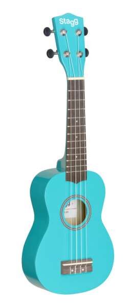 Stagg US-OCEAN Türkise Sopran Ukulele mit Lindenholz-Decke in Nylon-Gigbag