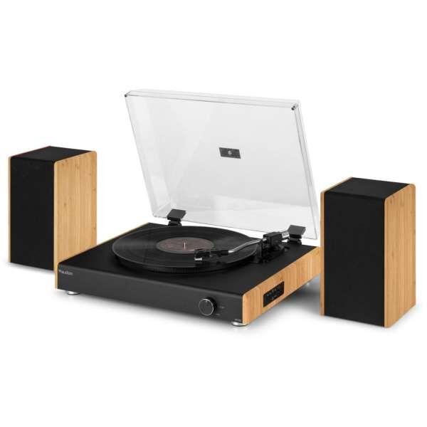 Audizio RP335BB Plattenspieler mit Lautsprechern Bambus