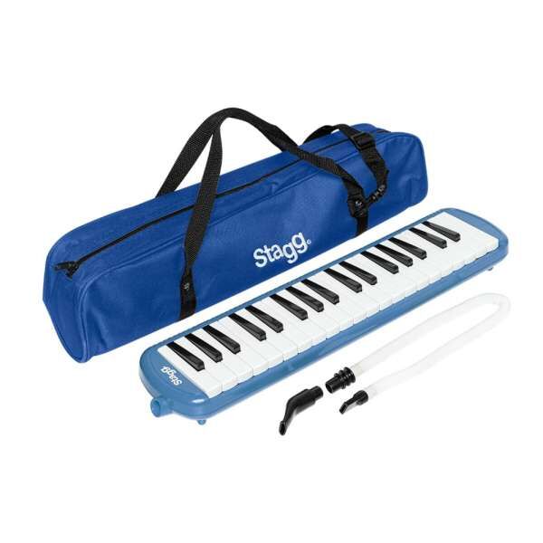 Stagg MELOSTA37 BL Blaue Kunststoff Melodica mit 37 Tasten und Tasche