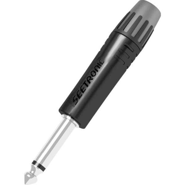 Seetronic MP2XB Klinkenstecker 6,3 mm Mono, Schwarzes Gehäuse schwarze Endkappe