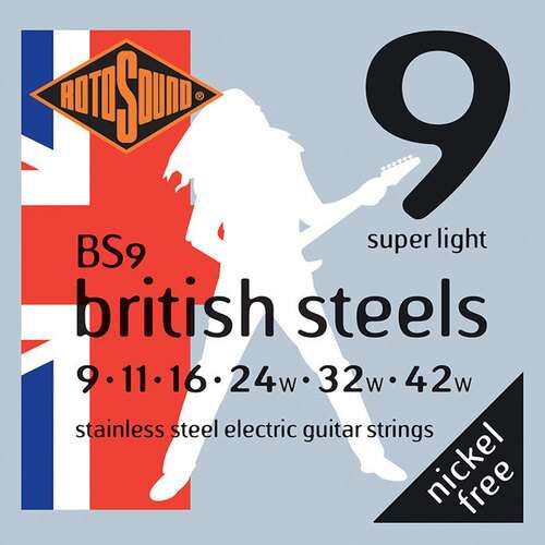 Rotosound E-Gitarre-Saiten British Steels Satz Super Light 9-42