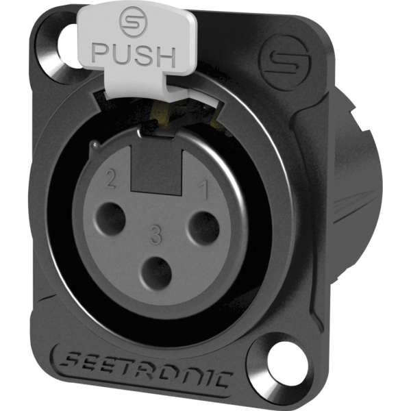 Seetronic MK3F2CB 3 polige XLR Steckdose, weiblich, Silberkontakte schwarzes Gehäuse