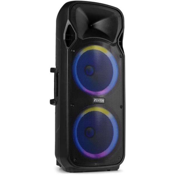 Fenton FT212LED MK2 Partybox Bluetooth Lautsprecher LED 2x 12 Zoll