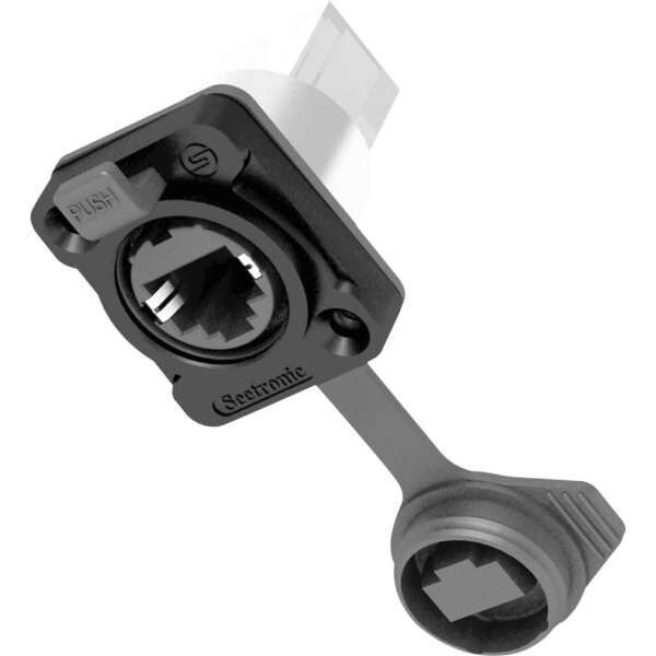 Seetronic SE8FDYH60BNS RJ45 Steckdose, Durchgangssteckdose mit Verriegelung IP65