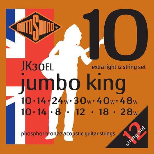 Rotosound Akustik-Gitarren Saiten Jumbo King Satz 12-string Extra Light 10-48