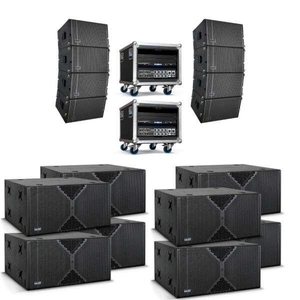 NEXT Line Array System LA212x 4x4 passiv Komplettset mit Amping