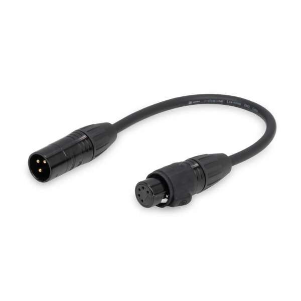PD Connex Adapterkabel DMX 3 Pol. Male / 5 Pol. Female IP65 0,10m
