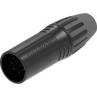 Seetronic SCMM5BG 5 poliger XLR Steckverbinder, männlich, Goldkontakte schwarzes Gehäuse
