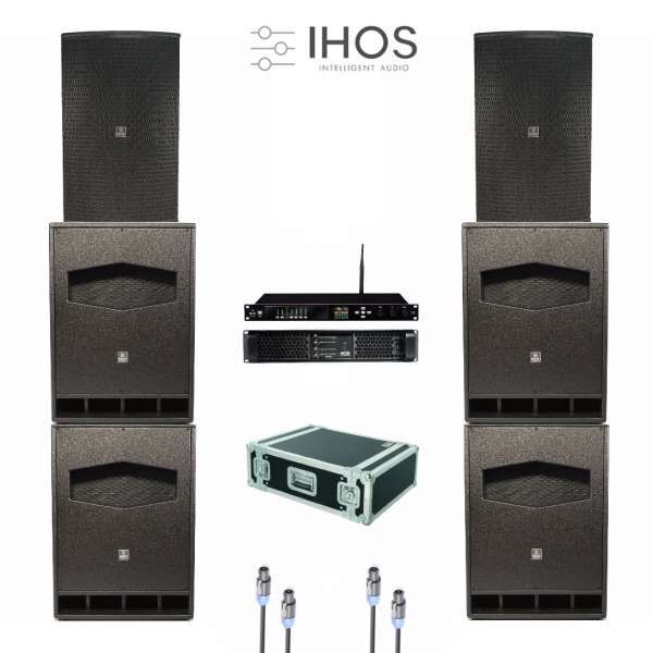 IHOS IOS 1518P FULLSTACK PA Set passiv mit 4-Kanal Amping und WiFi Controller