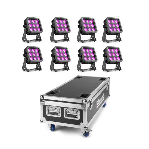 BeamZ StarColor 72 Tourset 8 x IP65 LED Outdoor Fluter RGBW 9x8W im Case