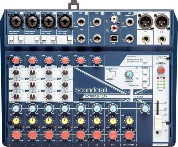 Soundcraft Notepad-12FX - Kompaktmischpult mit USB-Interface und Lexicon Effekten