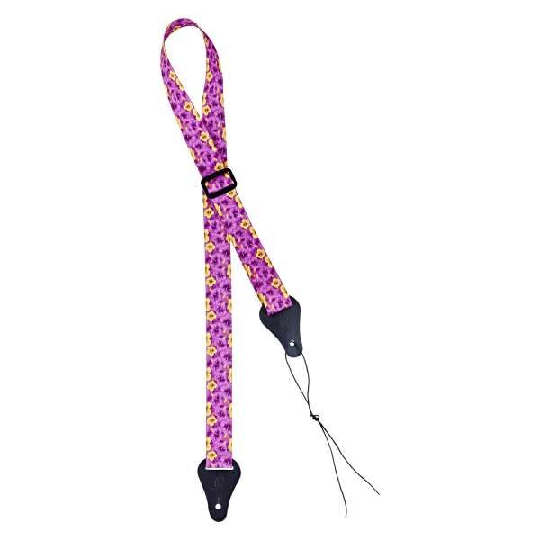 Ortega OUS-PUFL Ukulelengurt schmal Purple Flower 37mm