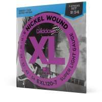 D'Addario EXL120-7 Saiten für 7-saitige E-Gitarre, mit Nickel umsponnen, Super Light, 9-54