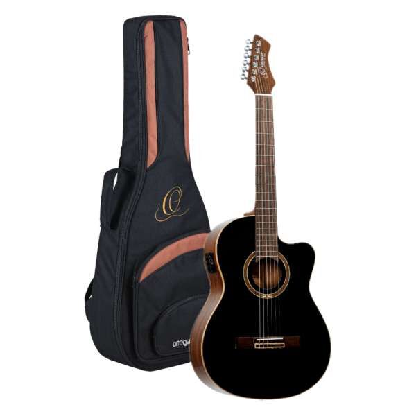 Ortega RCE238SN-BKT - Konzertgitarre 4/4 Black + Gigbag