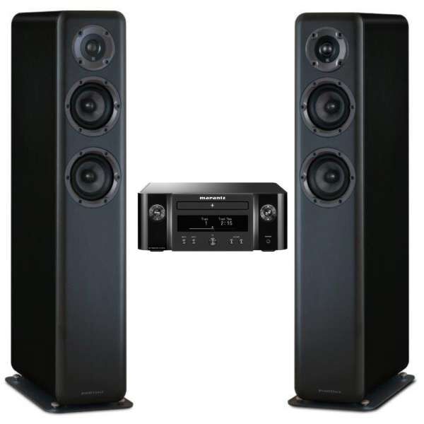 Wharfedale D330 mit Marantz M-CR612 Set schwarz