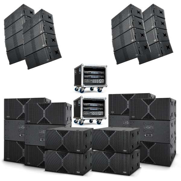 NEXT proaudio Line Array System LA212x 8x8 passiv Komplettset mit Amping