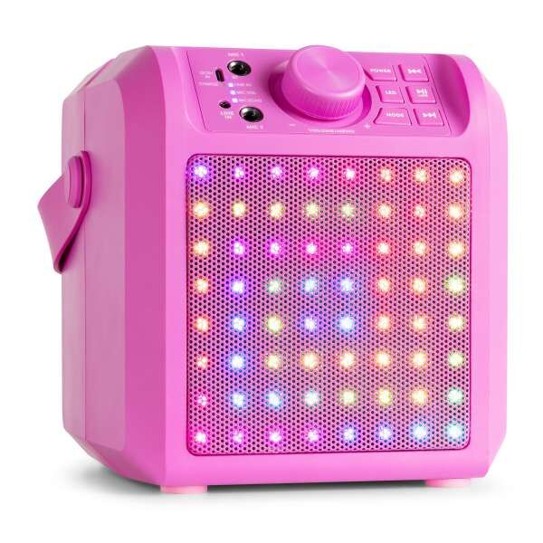 Fenton KAR50P Karaoke Lautsprecher mit LED Effekt pink