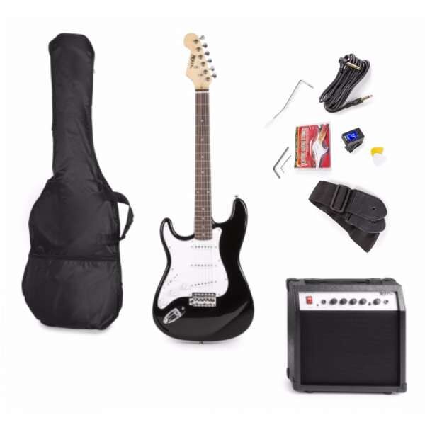 MAX GigKit E-Gitarren Starter-Set mit 40W Verstärker - Schwarz