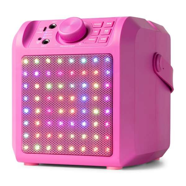 Fenton KAR50P Karaoke Lautsprecher mit LED Effekt pink