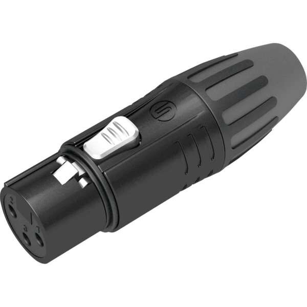 Seetronic SCMF3B 3 poliger XLR Steckverbinder, weiblich, Silberkontakte schwarzes Gehäuse