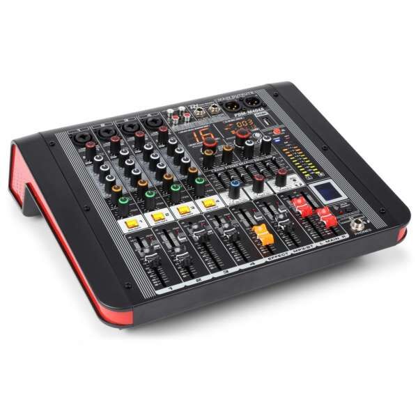 Power Dynamics PDM-M404A 4-Kanal Musik Mixer mit Verstärker