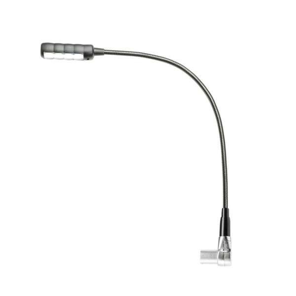 Adam Hall Stands SLED 1 ULTRA XLR 3 A - Gewinkelte 3-pol XLR Schwanenhalsleuchte mit 4 COB LEDs