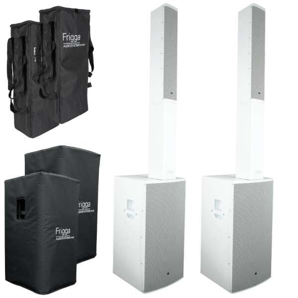 DAP Frigga Stereo Premium Set - Aktives Stereo Säulen-PA-System weiß