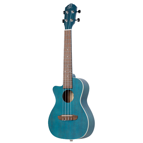 Ortega RUOCEAN-CE-L Konzert Ukulele Ocean Blau Cutaway Linkshand Lefty