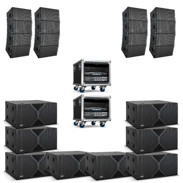 NEXT proaudio Line Array System LA122 8x4 passiv Komplettset mit Amping