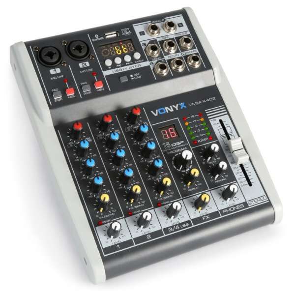 Vonyx VMM-K402 4-Kanal Musik Mixer mit DSP