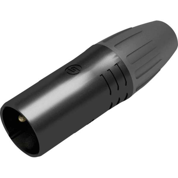 Seetronic SCWM3B 3 poliger XLR Steckverbinder, männlich, IP65, Goldkontakte schwarzes Gehäuse