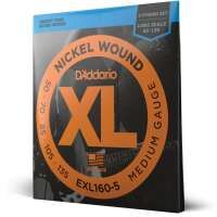 D'Addario EXL160-5 Saiten für 5-saitige Bassgitarre, mit Nickel umsponnen, Medium, 50-135, Long Scale