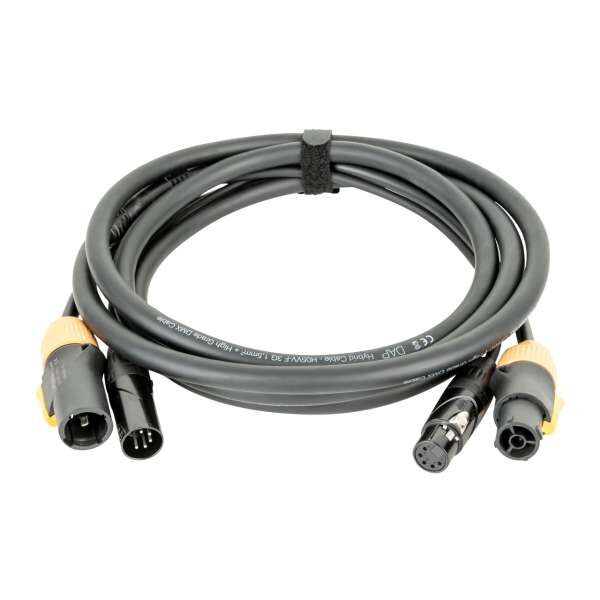 DAP FP23 Hybrid Cable 10m - Power Pro True & 5-pin XLR - DMX / Power