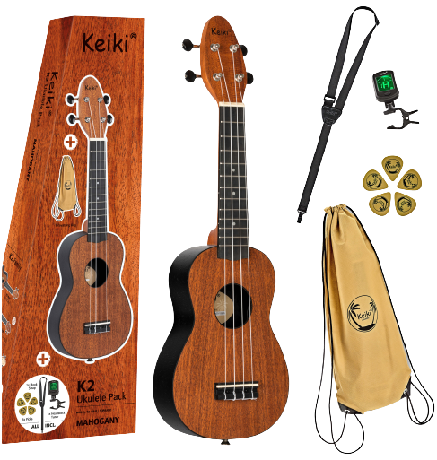 Ortega K2-MAH Ukulele Set, Soprano Keiki Mahagony