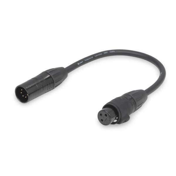 PD Connex Adapterkabel DMX 3 Pol. Female / 5 Pol. Male IP65 0,10m