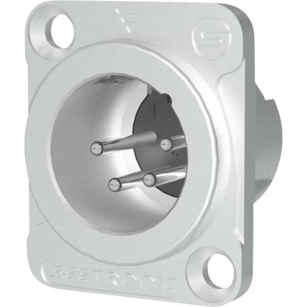 Seetronic MJ4F2C XLR Chassis 4 polig Stecker, Silberkontakte nickelfarbenes Gehäuse