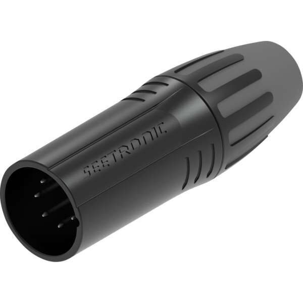 Seetronic SCMM5B 5 poliger XLR Steckverbinder, männlich, Silberkontakte schwarzes Gehäuse