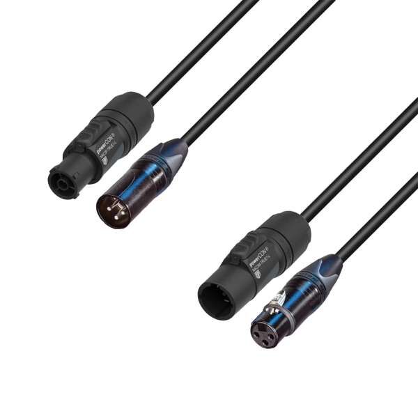 Adam Hall 5 STAR H TCON A 0500 - Audio Hybrid Kabel Powercon True1 + XLR 5m