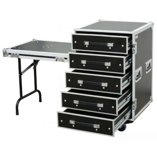 Power Dynamics PD-FA6 5 Drawer 3U Engineer Case + Table