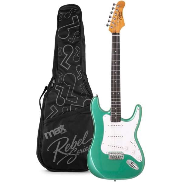 MAX Rebel ST Electric Guitar Metallic Green